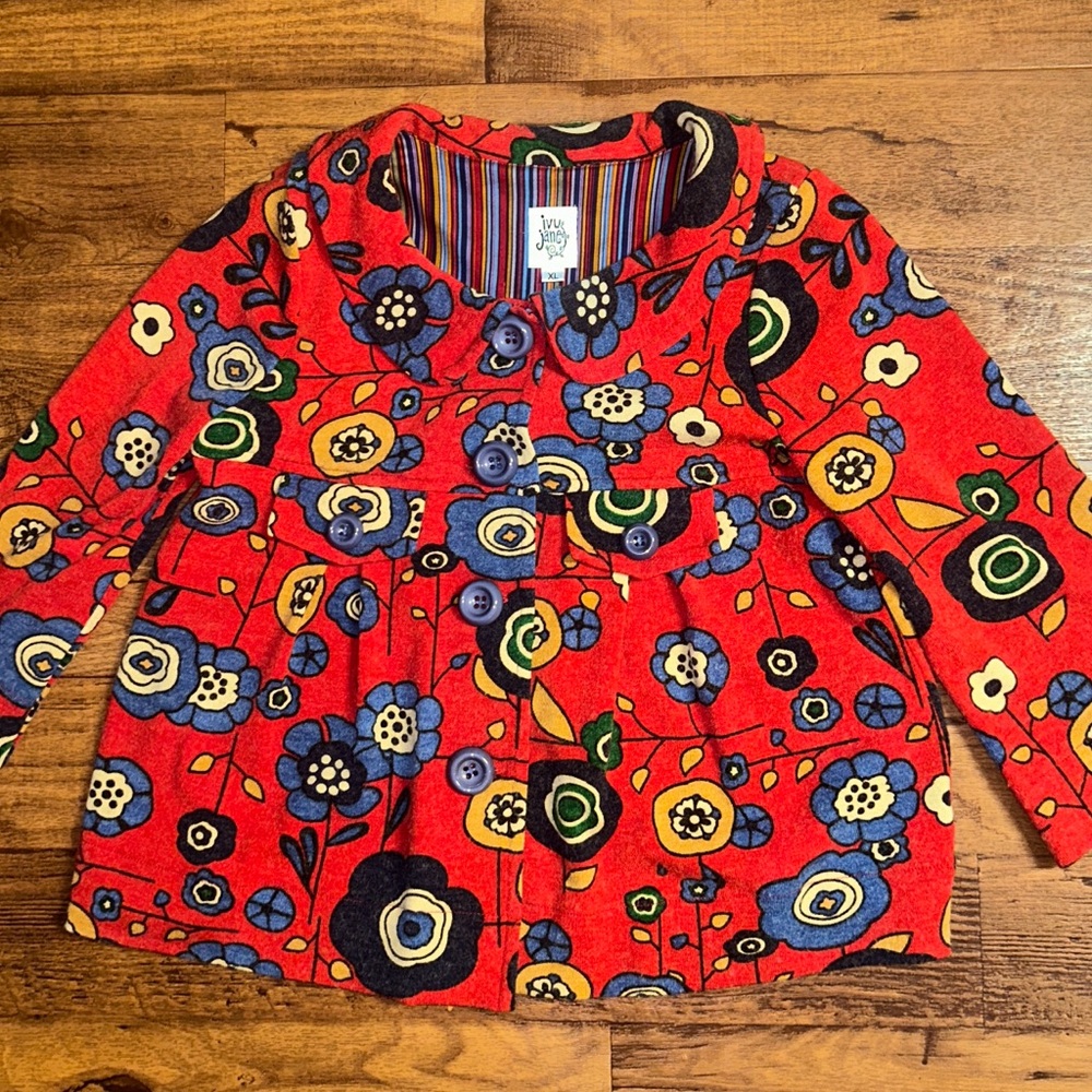 Ivy Jane X-Large Boho Red Multi-Colors Floral Jac… - image 2